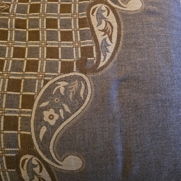 Accessory Street Gold Metallic/Brown Elegant Floral Check Long Scarf - Picture 10 of 12